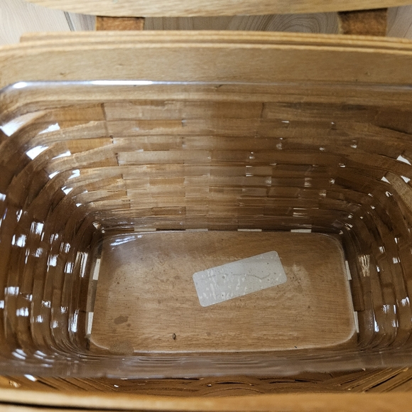 Longaberger Shoulder Purse Basket W/ Strap, Plastic Liner & Fabric Pattern Liner - Picture 4 of 8